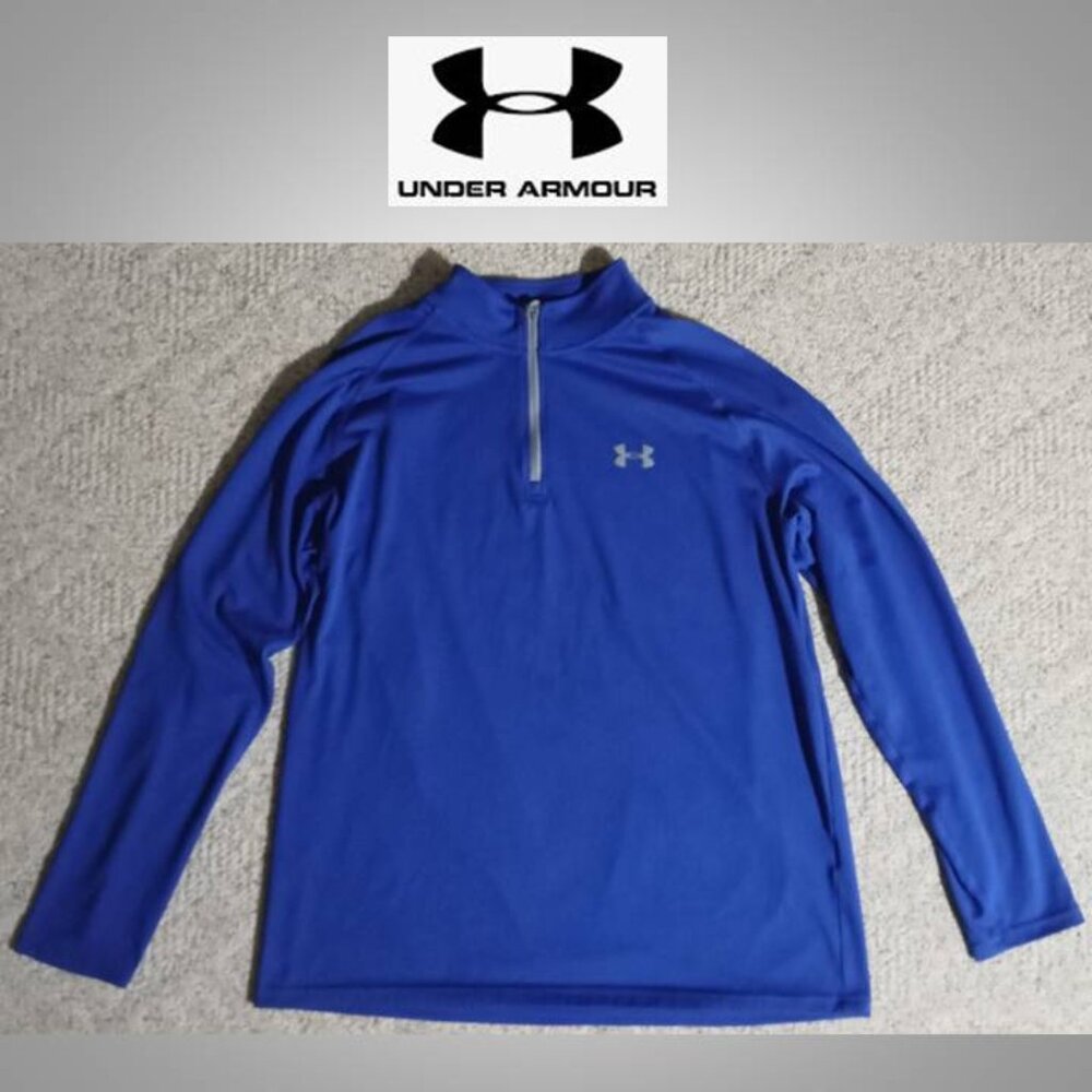 Under Armour heatgear long sleeve shirt men's large - blue coat jacket
